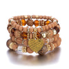 Ethnic Style Heart Shape Artificial Crystal Beaded Women'S Bracelets 1 Piece