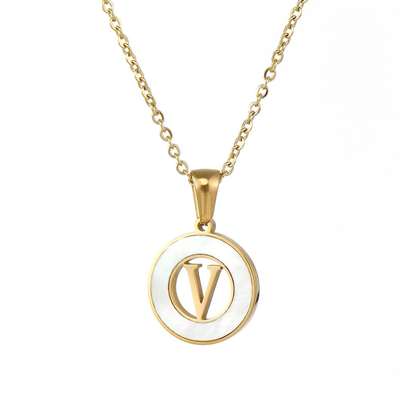 Fashion Letter Stainless Steel Pendant Necklace