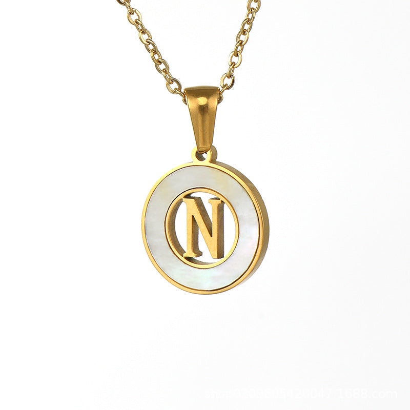 Fashion Letter Stainless Steel Pendant Necklace