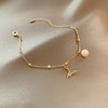 Fashion Heart Shape Copper Pearl Inlay Artificial Gemstones Bracelets 1 Piece