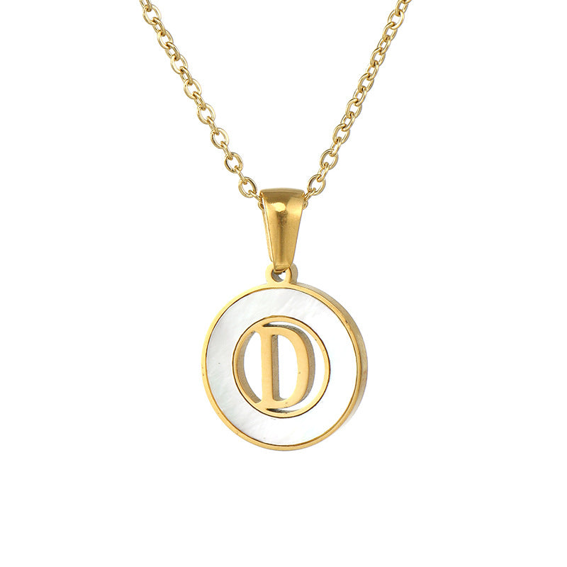 Fashion Letter Stainless Steel Pendant Necklace