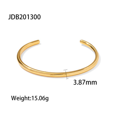 Simple Style Geometric Stainless Steel Plating Bangle