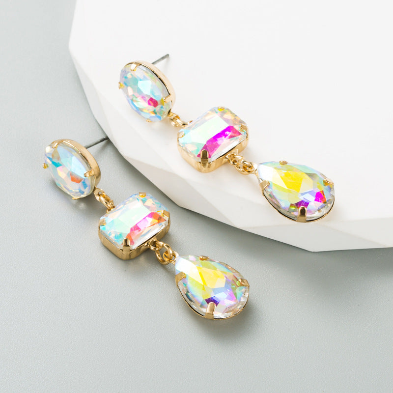 Fashion Geometric Alloy Rhinestones Women'S Earrings 1 Pair