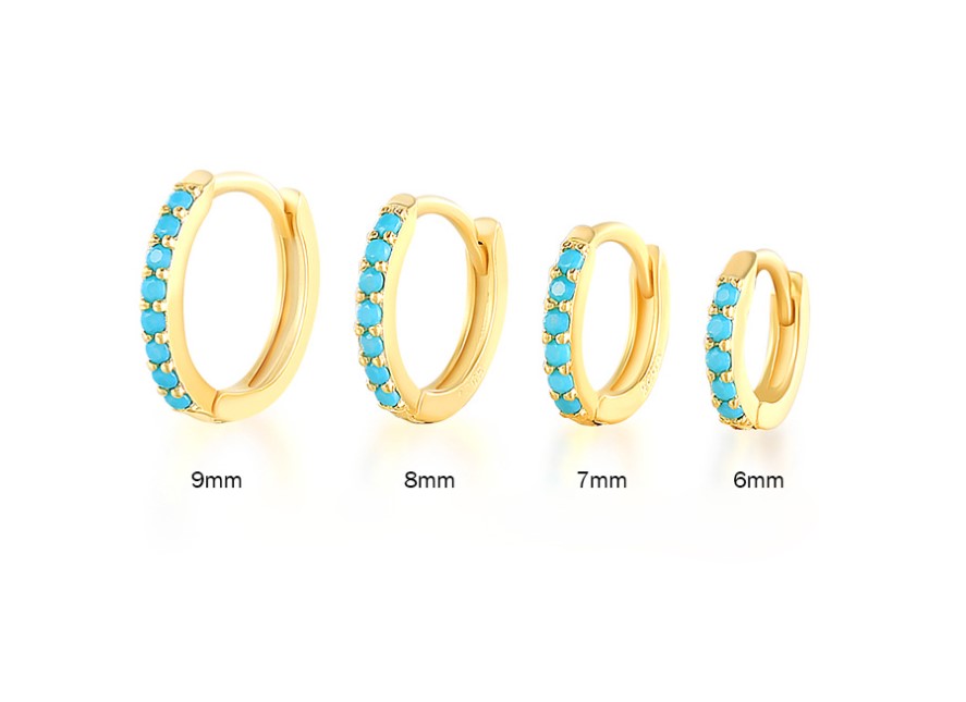 Fashion Round Brass Inlay Zircon Hoop Earrings 1 Pair