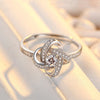 Fashion Round Copper Plating Inlay Artificial Diamond Rings 1 Piece