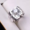 Fashion Round Copper Plating Inlay Artificial Diamond Rings 1 Piece