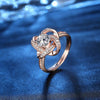 Fashion Round Copper Plating Inlay Artificial Diamond Rings 1 Piece