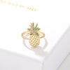 Fashion Heart Shape Pineapple Bird Copper Inlay Zircon Rings 1 Piece