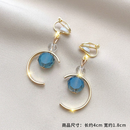 Fashion Geometric Alloy Plating Artificial Gemstones Women's Ear Clips 1 Pair