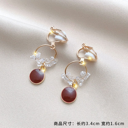 Fashion Geometric Alloy Plating Artificial Gemstones Women's Ear Clips 1 Pair