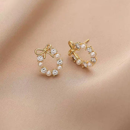 Lady Geometric Alloy Plating Artificial Pearls Women's Earrings 1 Pair