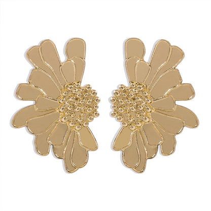 1 Pair Sweet Flower Plating Alloy Ear Studs