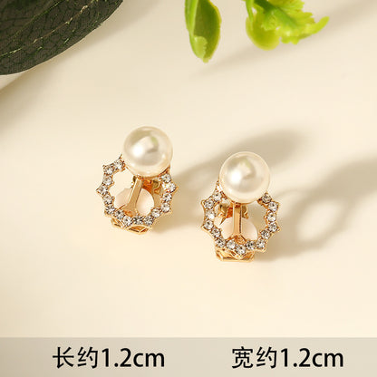 Fashion Geometric Alloy Plating Artificial Gemstones Women's Ear Clips 1 Pair