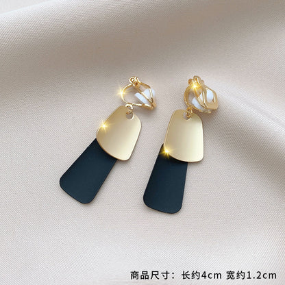 Fashion Geometric Alloy Plating Artificial Gemstones Women's Ear Clips 1 Pair