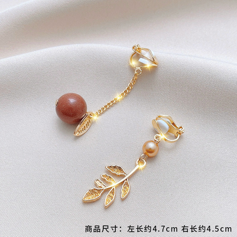 Fashion Geometric Alloy Plating Artificial Gemstones Women's Ear Clips 1 Pair