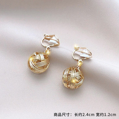 Fashion Geometric Alloy Plating Artificial Gemstones Women's Ear Clips 1 Pair