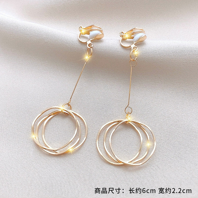 Fashion Geometric Alloy Plating Artificial Gemstones Women's Ear Clips 1 Pair