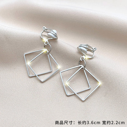 Fashion Geometric Alloy Plating Artificial Gemstones Women's Ear Clips 1 Pair