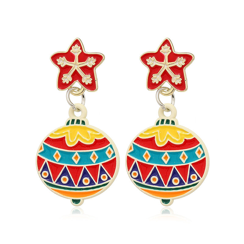 Cute Geometric Alloy Enamel Women's Earrings 1 Pair