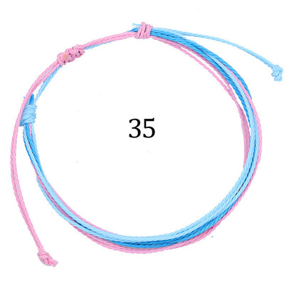 Ethnic Style Waves Wax Line Knitting Unisex Bracelets