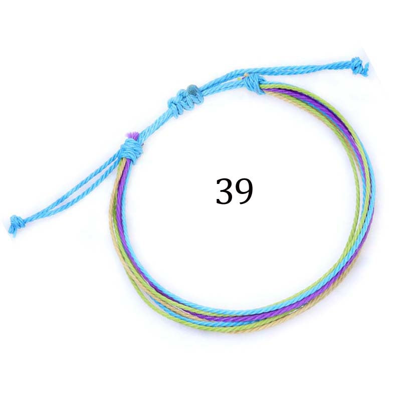 Ethnic Style Waves Wax Line Knitting Unisex Bracelets