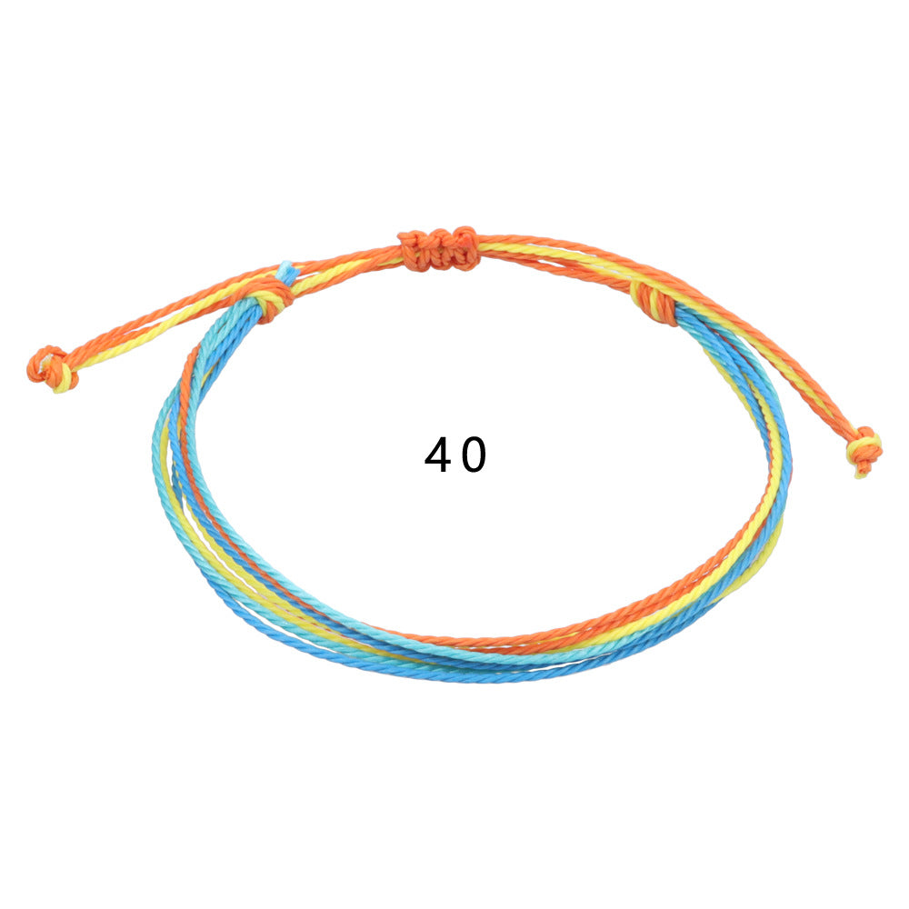 Ethnic Style Waves Wax Line Knitting Unisex Bracelets