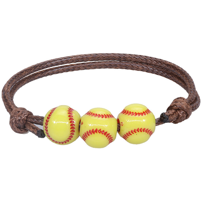 Simple Style Basketball Football Arylic Unisex Bracelets