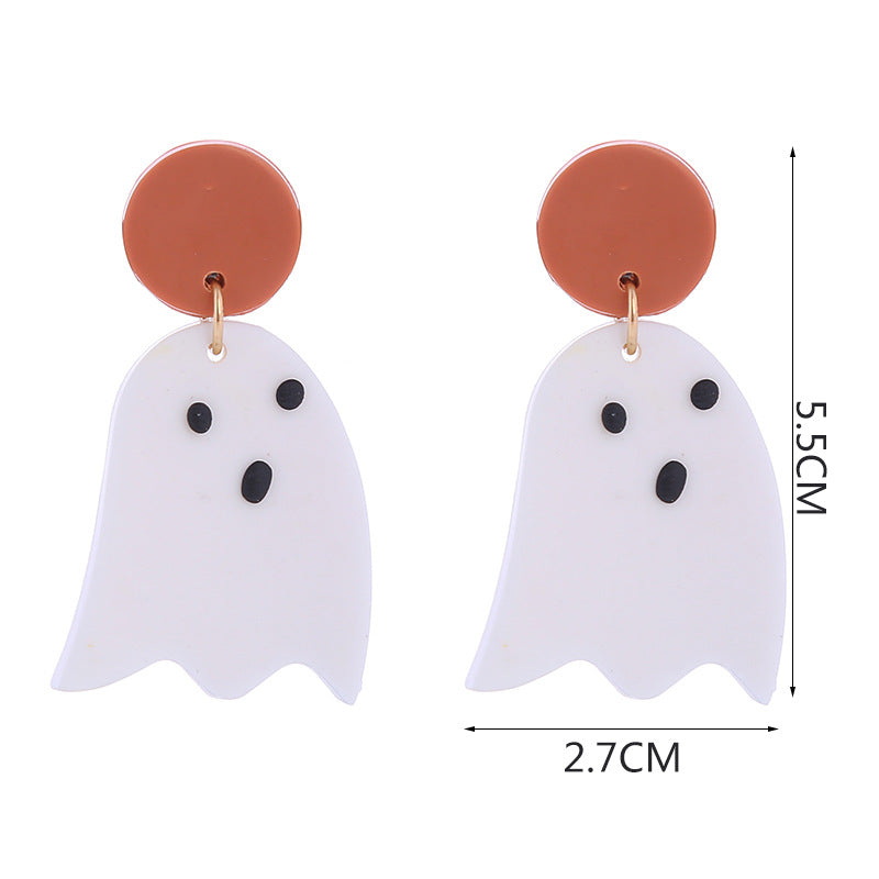 Fashion Pumpkin Letter Ghost Patchwork Arylic Earrings