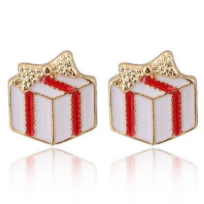 Cartoon Style Elk Alloy Enamel Rhinestones Women's Ear Studs 1 Pair