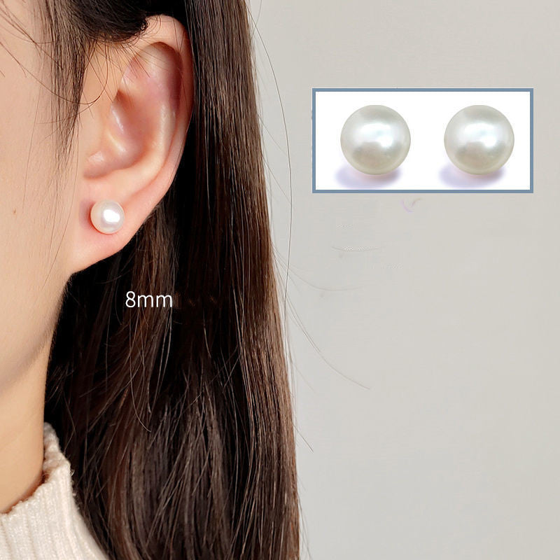 Fashion Geometric Copper Beaded Plating Inlay Pearl Zircon Earrings Ear Studs 1 Pair