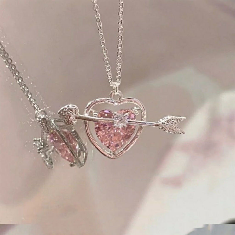 Fashion Heart Shape Alloy Pearl Plating Inlay Artificial Gemstones Women's Pendant Necklace 1 Piece