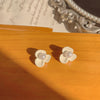 Fashion Flower Alloy Inlay Pearl Women's Drop Earrings 1 Pair