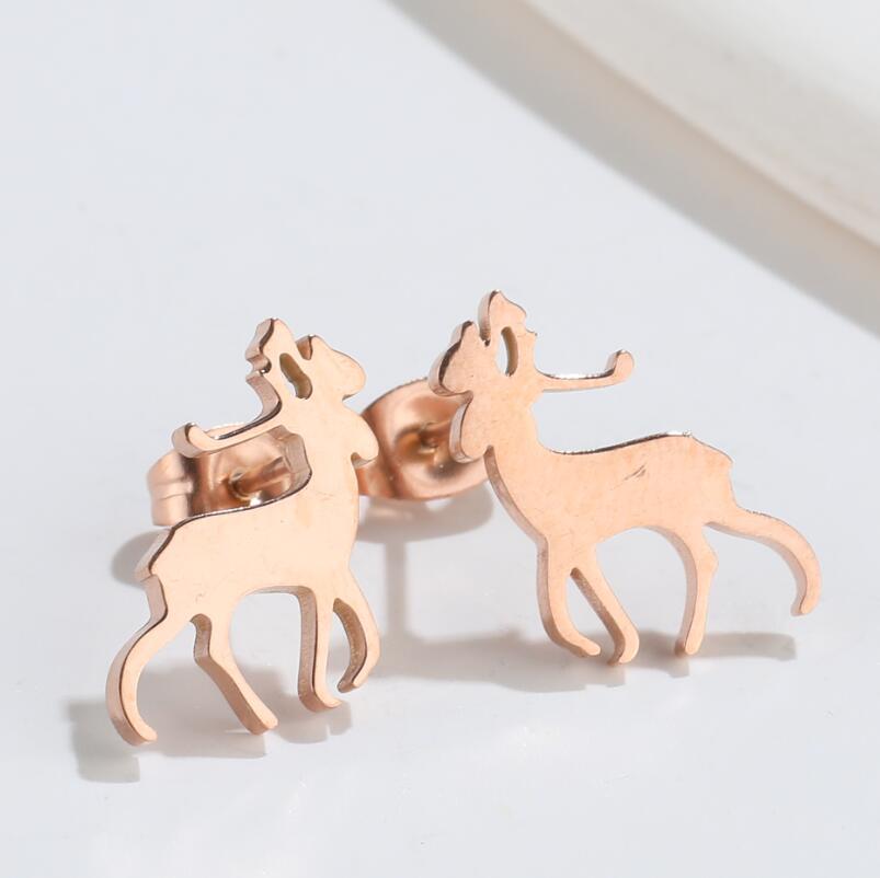 Women's Simple Style Animal Snowflake Stainless Steel No Inlaid Ear Studs Stainless Steel Earrings