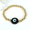 Fashion Devil's Eye Glass Copper Beaded Gold Plated Bracelets 1 Piece