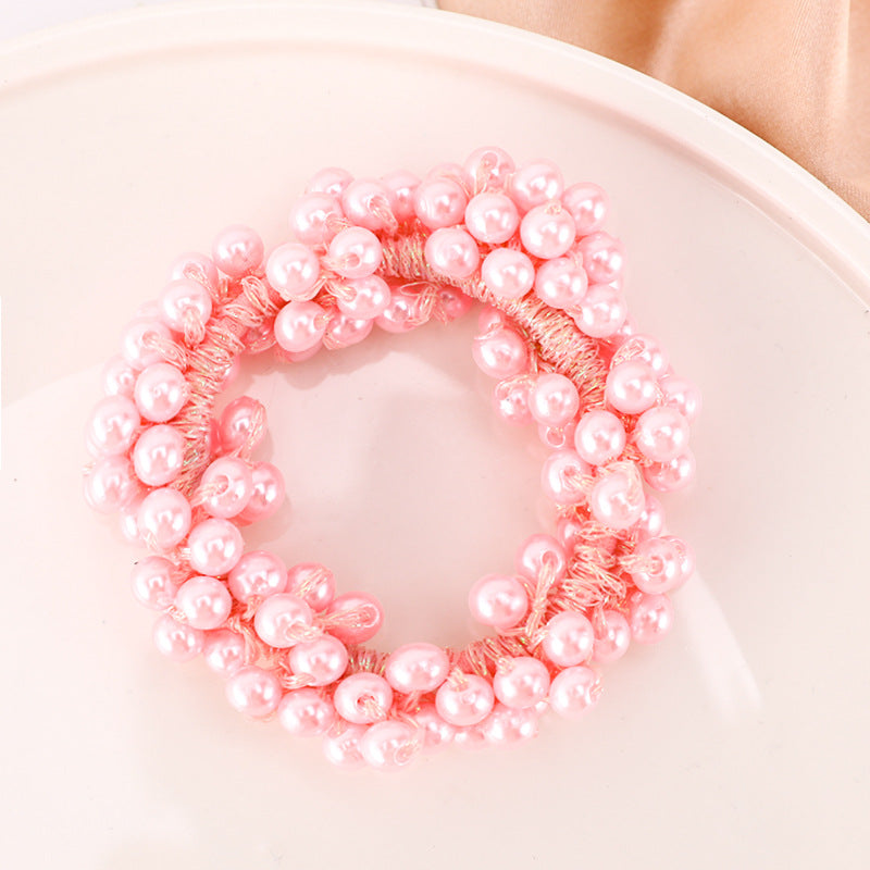 Retro Geometric Cloth Beaded Hair Tie