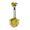 Fashion Geometric Stainless Steel Inlaid Zircon Belly Ring