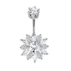 Fashion Crown Stainless Steel Zircon Belly Ring 1 Piece 1 Set