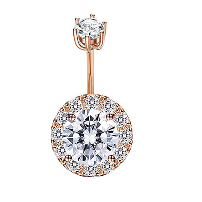 Fashion Crown Stainless Steel Zircon Belly Ring 1 Piece 1 Set