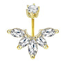 Fashion Crown Stainless Steel Zircon Belly Ring 1 Piece 1 Set