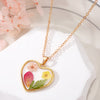 Casual Flower Petal Butterfly Alloy Resin Women's Pendant Necklace 1 Piece