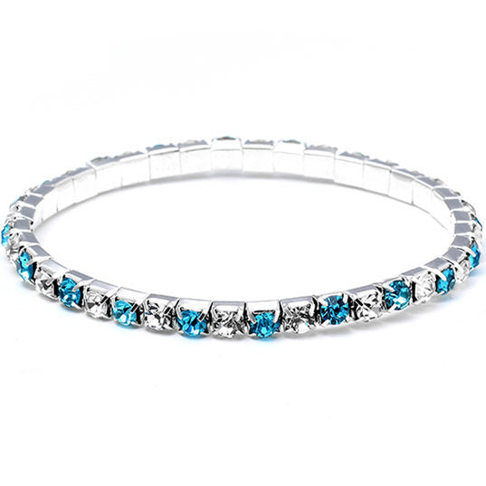 Simple Style Geometric Crystal Rhinestone Gem Bracelets