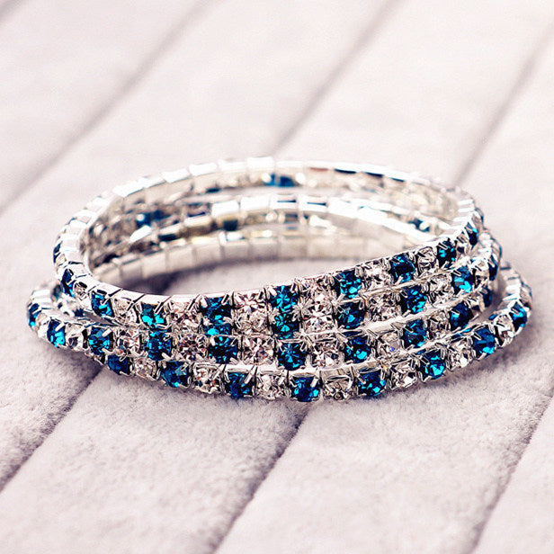 Simple Style Geometric Crystal Rhinestone Gem Bracelets