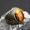 Retro Geometric Alloy Artificial Gemstones Men's Rings