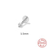 Fashion Solid Color Sterling Silver Plating Inlay Zircon Ear Studs 1 Piece