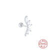 Fashion Petal Sterling Silver Plating Inlay Zircon Ear Studs 1 Piece