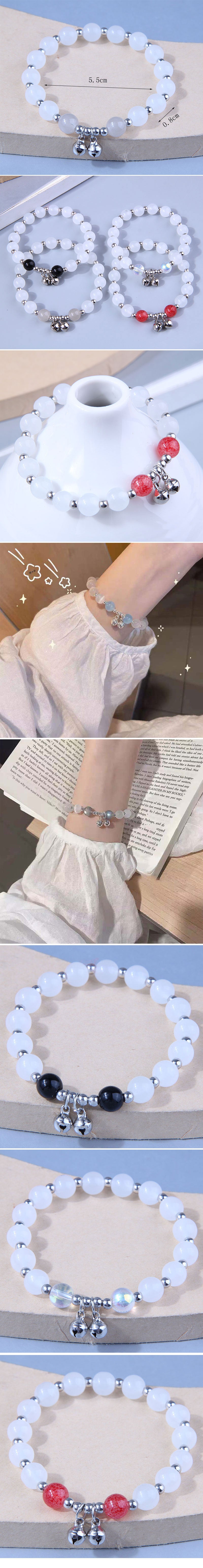 Fashion Round Glass Beaded Women's Bracelets 1 Piece