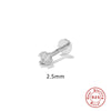 Fashion Solid Color Sterling Silver Plating Inlay Zircon Ear Studs 1 Piece