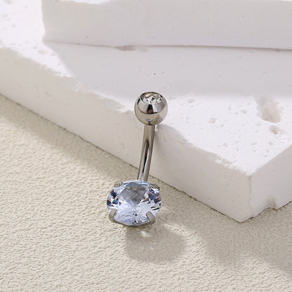 Nordic Style Water Droplets Spider Stainless Steel Inlay Zircon Belly Ring 1 Piece