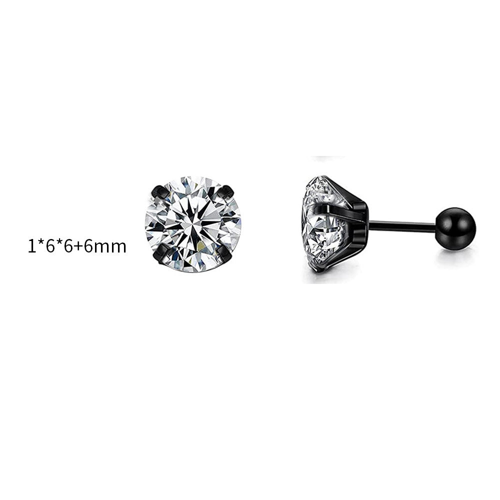 Fashion Round Metal Plating Zircon Women's Ear Studs 1 Piece