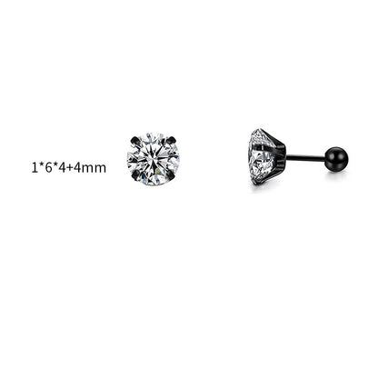 Fashion Round Metal Plating Zircon Women's Ear Studs 1 Piece